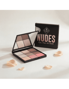 Paleta NUDES 9 Colores - Sombras, Colorete e Iluminador en Tonos Naturales