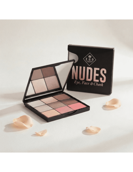 Paleta NUDES 9 Colores - Sombras, Colorete e Iluminador en Tonos Naturales