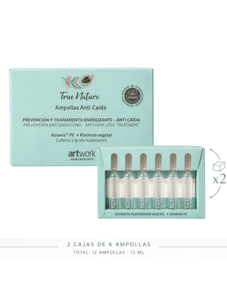 Ampollas anti caída KERAVIS TRUE NATURE 12 uds
