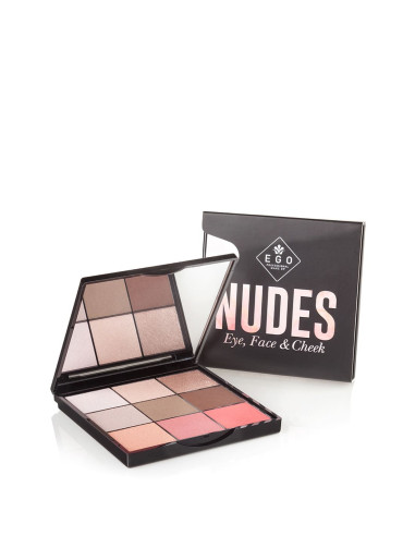 Paleta NUDES 9 Colores - Sombras, Colorete e Iluminador en Tonos Naturales