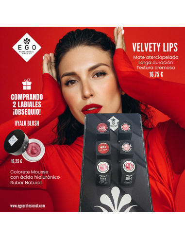 Set Velvety · Labiales Intensos y Colorete Hyalublush